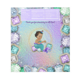 Ethnic Mermaid Baby shower Snoep Bar Wrapper Notitieblok