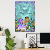 Ethnic Mermaid Baby shower Welkomstbord Poster (Thuiskantoor)