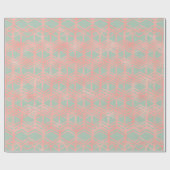 Ethnic Mint Green Pastel Roze Blush Geometric Cadeaupapier (Vlak)
