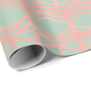 Ethnic Mint Green Pastel Roze Blush Geometric Cadeaupapier