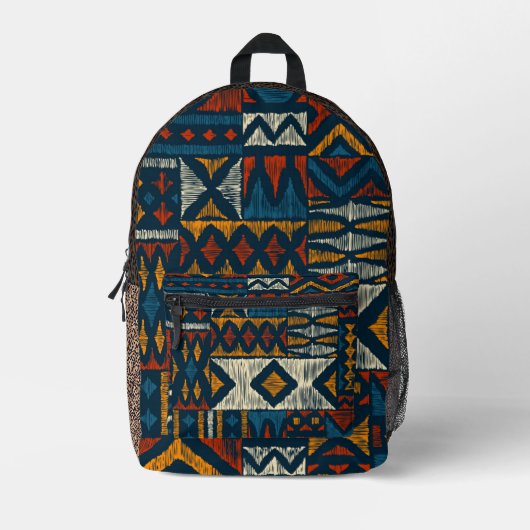 Ethnic motif chitenge Africa Print Cut Sew Bag Bedrukte Rugzak (Voorkant)