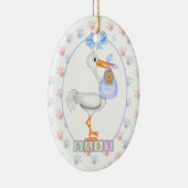 Ethnic New Baby Stork Ornament (Rechts)