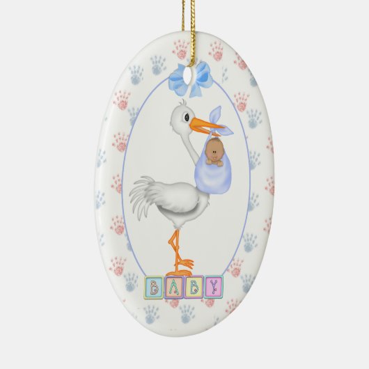 Ethnic New Baby Stork Ornament (Rechts)