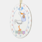 Ethnic New Baby Stork Ornament (Links)