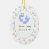 Ethnic New Baby Stork Ornament (Achterkant)