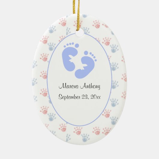 Ethnic New Baby Stork Ornament (Achterkant)