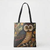 Ethnic Owl Art Canvas tas (Voorkant)