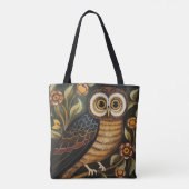 Ethnic Owl Art Canvas tas (Achterkant)