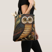Ethnic Owl Art Canvas tas (Dichtbij)