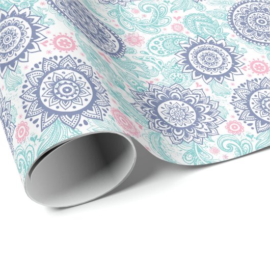 Ethnic Paisley Pattern Cadeaupapier (Rol Hoek)