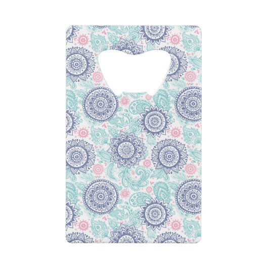 Ethnic Paisley Pattern Creditkaart Flessenopener (Voorkant)