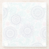 Ethnic Paisley Pattern Glazen Onderzetter (Achterkant)