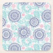 Ethnic Paisley Pattern Kartonnen Onderzetters (Voorkant)