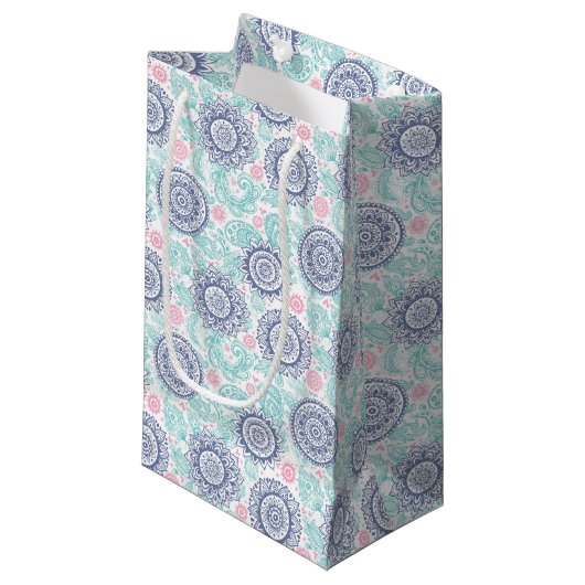 Ethnic Paisley Pattern Klein Cadeauzakje (Voorkant Gekanteld)