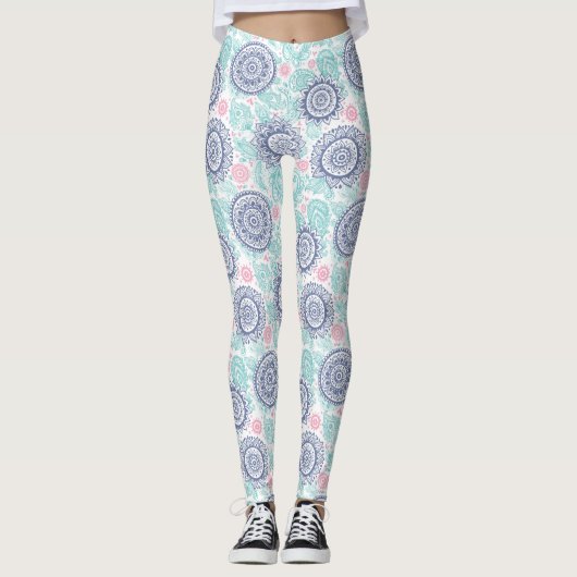 Ethnic Paisley Pattern Leggings (Voorkant)