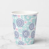 Ethnic Paisley Pattern Papieren Bekers (Achterkant)