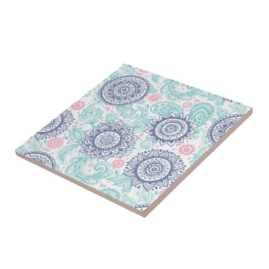 Ethnic Paisley Pattern Tegeltje (Zijkant)