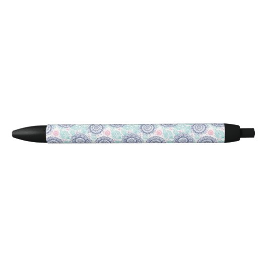 Ethnic Paisley Pattern Zwarte Inkt Pen (Voorkant)