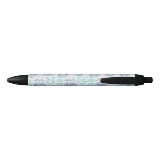 Ethnic Paisley Pattern Zwarte Inkt Pen (Achterkant)
