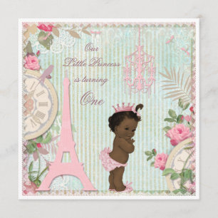 Ethnic Paris Prinses Shabby Chic 1e verjaardag Kaart