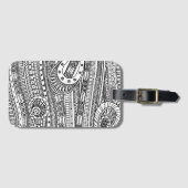 Ethnic Pattern Doodle Bagagelabel (Voorkant (horizontaal))