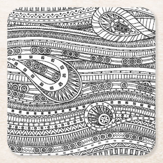 Ethnic Pattern Doodle Kartonnen Onderzetters
