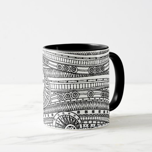 Ethnic Pattern Doodle Mok (Voorkant rechts)