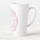 Ethnic Pink Floral Mandala, Monogram. Latte Mok (Rechts)