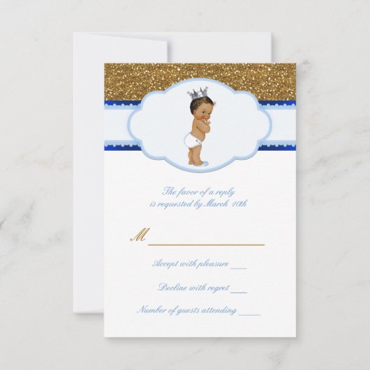 Ethnic Prince Baby shower RSVP (Achterkant)