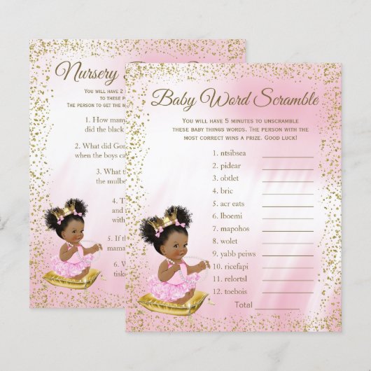 Ethnic Princess Baby shower Games (Voorkant / Achterkant)