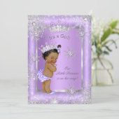 Ethnic Princess Baby shower Paars Wonderland Kaart (Staand voorkant)