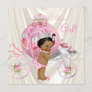 Ethnic Princess Baby shower Pink en Ivory Pearl Kaart