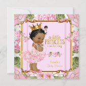 Ethnic Princess Baby shower Pink Rose Floral Kaart (Voorkant)