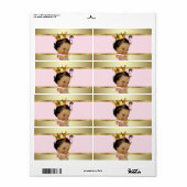 Ethnic Princess Baby shower Waterflesetiket Etiket (Full Sheet)