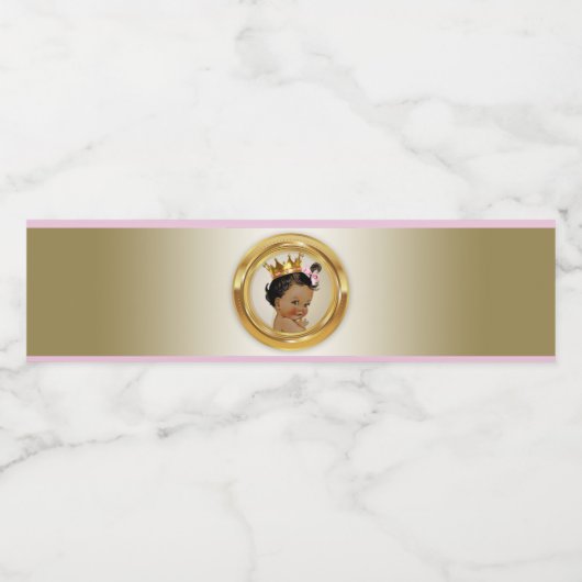 Ethnic Princess Baby shower Waterflesetiketten Waterfles Etiket (Enkel label)