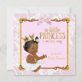 Ethnic Princess Baby shower White Pink Gold Kaart (Voorkant)