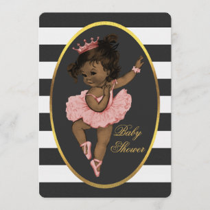 Ethnic Princess Ballerina Baby Black White Stripes Kaart