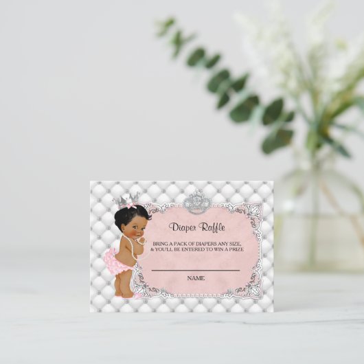 Ethnic Princess Diamonds Glam Diaper Raffle Ticket Informatiekaartje (Staand voorkant)