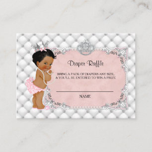 Ethnic Princess Diamonds Glam Diaper Raffle Ticket Informatiekaartje