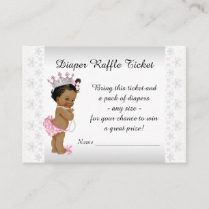 Ethnic Princess Diaper Raffle Ticket Informatiekaartje