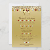 Ethnic Princess Gold Faux Sequins en Bow Kaart (Achterkant)