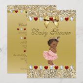 Ethnic Princess Gold Faux Sequins en Bow Kaart (Voorkant / Achterkant)