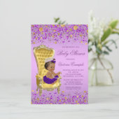 Ethnic Princess Lavender Gold Baby shower Kaart (Staand voorkant)