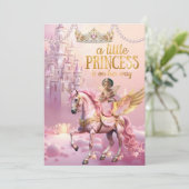 Ethnic Princess Pink Baby Shower unicorn castle Kaart (Staand voorkant)