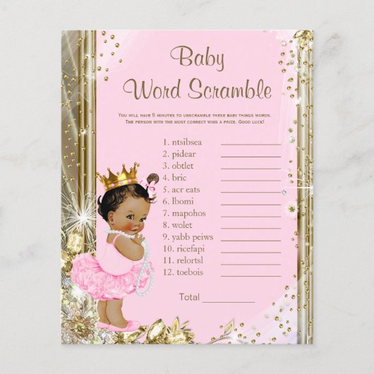 Ethnic Princess Tutu Baby shower Games (Voorkant)