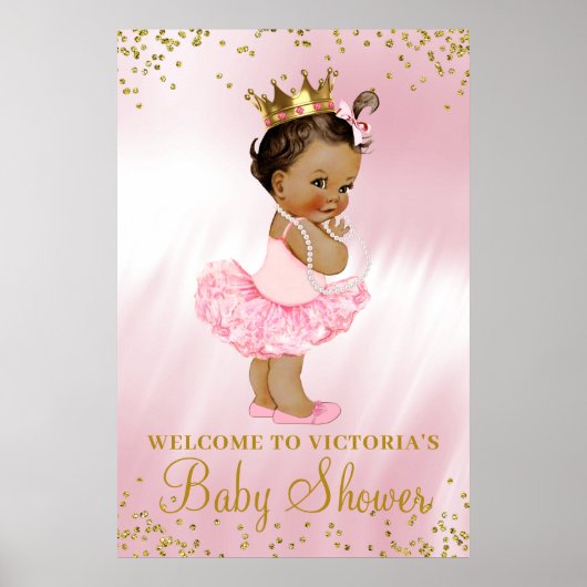 Ethnic Princess Tutu Baby shower Welkomstteken Poster (Voorkant)