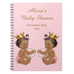 Ethnic Princess Twins Pink Quilted Guestbook Notitieboek