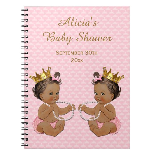 Ethnic Princess Twins Pink Quilted Guestbook Notitieboek (Voorkant)