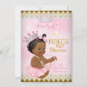 Ethnic Prinses Baby shower Pink Tutu Gold Kaart (Voorkant)