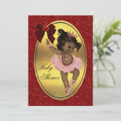 Ethnic Prinses Ballerina Faux Gold Foil Glitter Kaart (Staand voorkant)